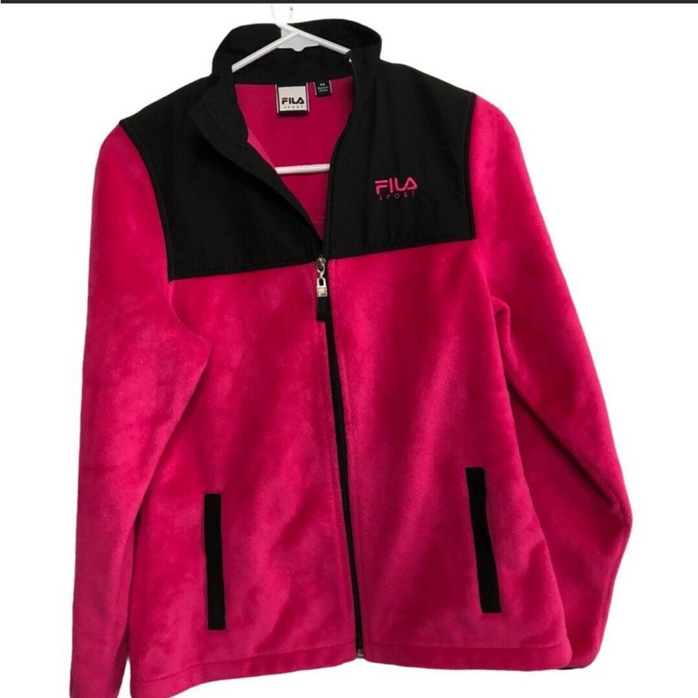 Fila Sport Hot Pink and Black Full Zip Jacket XS
